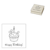 Happy Birthday Candle Cupcake Colme Rubberstempel (Gestempeld)