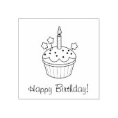 Happy Birthday Candle Cupcake Colme Rubberstempel (Afrduk)