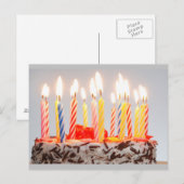 Happy Birthday Candles Aankondigingskaart (Voorkant / Achterkant)