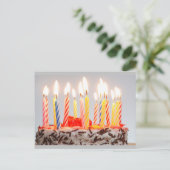 Happy Birthday Candles Aankondigingskaart (Staand voorkant)