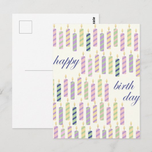 happy birthday candles briefkaart (Voorkant / Achterkant)