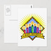 Happy Birthday Candles Briefkaart (Voorkant / Achterkant)