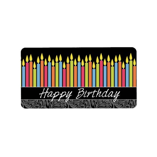 Happy Birthday Candles Etiket (Voorkant)