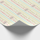 Happy Birthday Candles herhaal de meisjesnaam Cadeaupapier (Hoek)