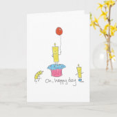 Happy Birthday Candles Kaart (Gele Bloem)