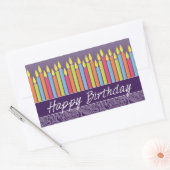 Happy Birthday Candles Rechthoekige Sticker (Envelop)