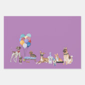 Happy Birthday Canine Hondenrassen Inpakpapier Vel (Voorkant 3)