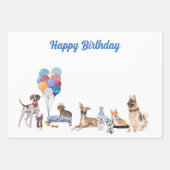 Happy Birthday Canine Hondenrassen Inpakpapier Vel (Voorkant)