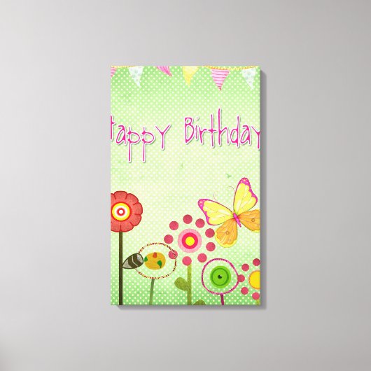 Happy Birthday Canvas Afdruk (Voorkant)