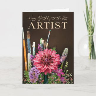 Happy Birthday Canvas Artist Painter Card Kaart