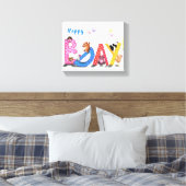 Happy Birthday Canvas Print Baby Beren Party (Insitu (Slaapkamer))