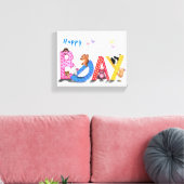 Happy Birthday Canvas Print Baby Beren Party (Insitu (Woonkamer))