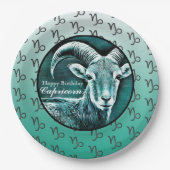 Happy Birthday Capricorn Horoscope Zodiageit Papieren Bordje (Voorkant)