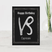 Happy Birthday Capricorn Silver Zodialogie astrolo Kaart (Voorkant)