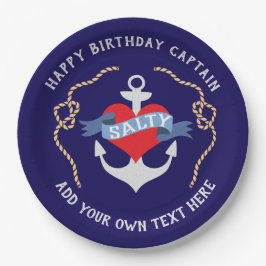 Happy Birthday Captain Old Salt Anchor Papieren Bordje