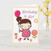 Happy Birthday Card: Birthday Girl Kaart (Gele Bloem)