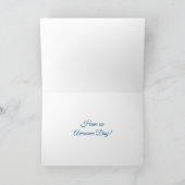 Happy Birthday Card Blue Bubble Tekst Kaart (Binnen)