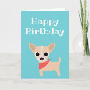 Happy Birthday Card Chihuahua Dog Blank Inside Kaart