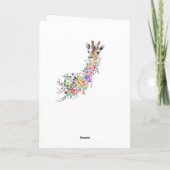 Happy Birthday Card Colorful Flowers Giraffe Kaart (Achterkant)
