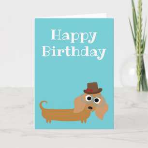 Happy Birthday Card Dachshund Dog Blank Inside Kaart