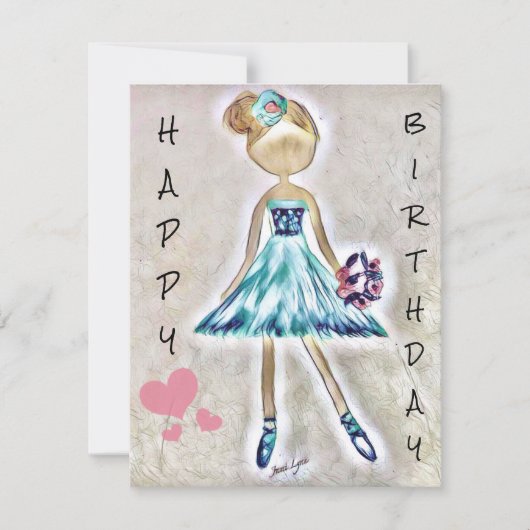 Happy Birthday card danser Birthday Personaliseer  (Voorkant)