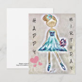 Happy Birthday card danser Birthday Personaliseer  (Voorkant / Achterkant)