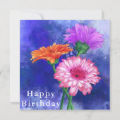 Happy Birthday Card Drie Colour Gerberas Kaart (Achterkant)