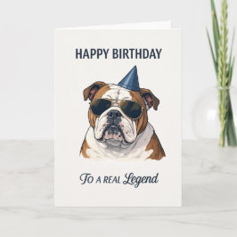 happy birthday card english bulldog kaart