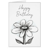 Happy Birthday card for her with daisy (Voorkant)