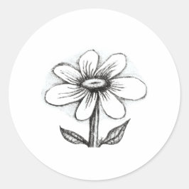 Happy Birthday card for her with daisy Ronde Sticker