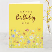 Happy Birthday Card For Mom’s Day Kaart (Gele Bloem)