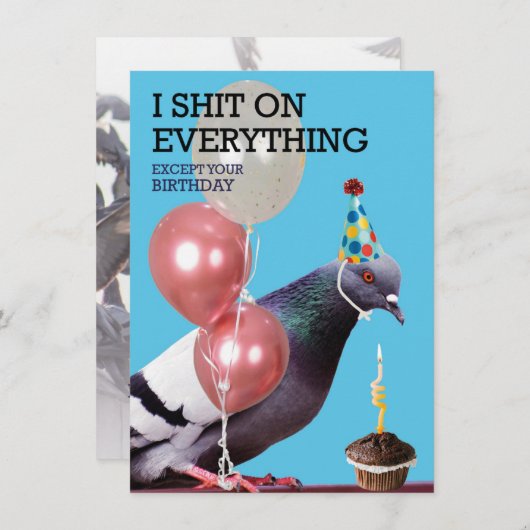 Happy Birthday Card for Pigeons (Voorkant / Achterkant)