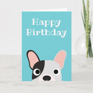 Happy Birthday Card French Bulldog Dog Blank Kaart