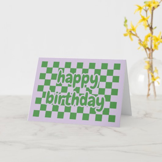 Happy birthday card geometric kaart (Gele Bloem)