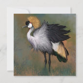 Happy Birthday Card Gray Crowned Crane Bird Kaart (Achterkant)