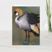 Happy Birthday Card Gray Crowned Crane Bird Kaart (Achterkant)