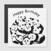 Happy Birthday Card Happy Pandas Family Big Hug (Voorkant / Achterkant)