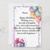  Happy Birthday Card - Joyful Wishes, Balloons & C Kaart (Voorkant)