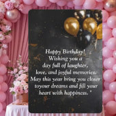  Happy Birthday Card - Joyful Wishes, Balloons & C Kaart