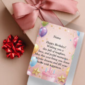  Happy Birthday Card - Joyful Wishes, Balloons & C Kaart