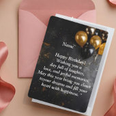  Happy Birthday Card - Joyful Wishes, Balloons & C Kaart