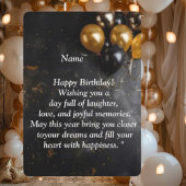  Happy Birthday Card - Joyful Wishes, Balloons & C Kaart