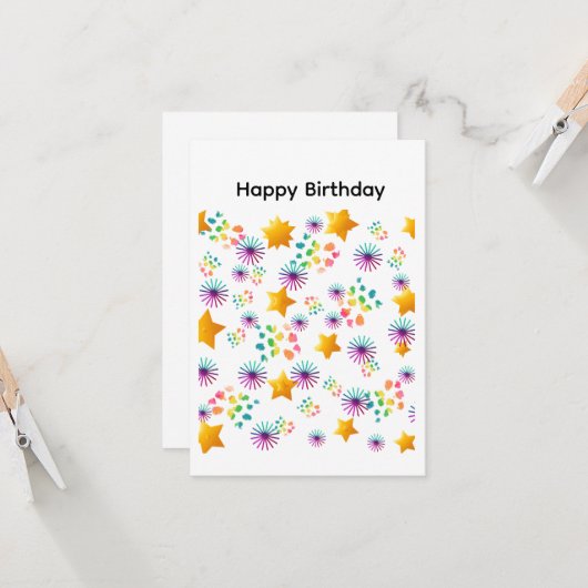 Happy Birthday Card Kaart (Voorkant / Achterkant in situ)