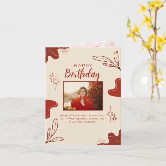 happy birthday card kaart (Gele Bloem)