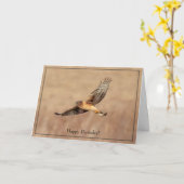 Happy Birthday Card Northern Harrier Hawk Kaart (Gele Bloem)