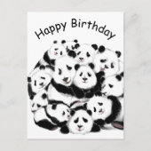 Happy Birthday Card Pandas Family Happy Hug Briefkaart (Voorkant)