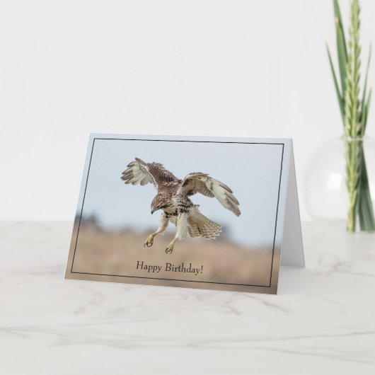 Happy Birthday Card Red-Tailed Hawk Kaart (Voorkant)