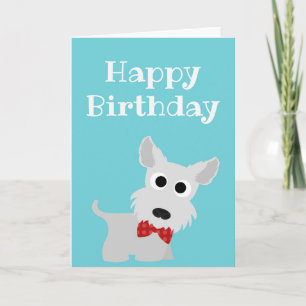 Happy Birthday Card Terrier Westie Dog Blank Kaart