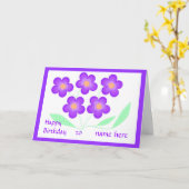 Happy Birthday Card Voeg naam toe. Kaart (Gele Bloem)