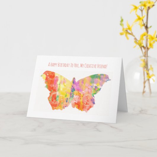 Happy Birthday Card voor artiest Creative Friend Kaart (Gele Bloem)